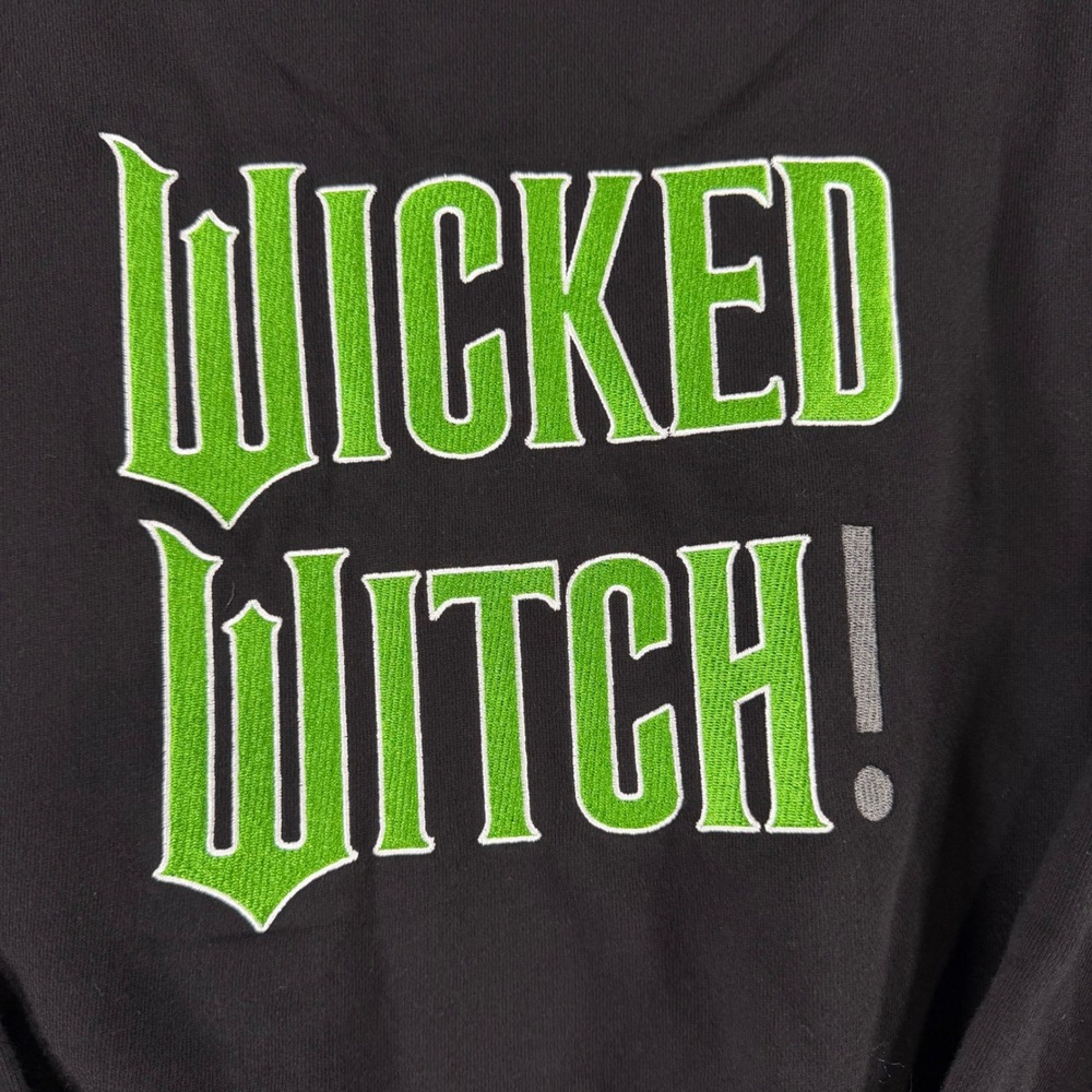 Wicked x Forever 21 Wicked Witch Ruffle Hoodie Black Green Cropped Small NWT - Picture 5 of 9